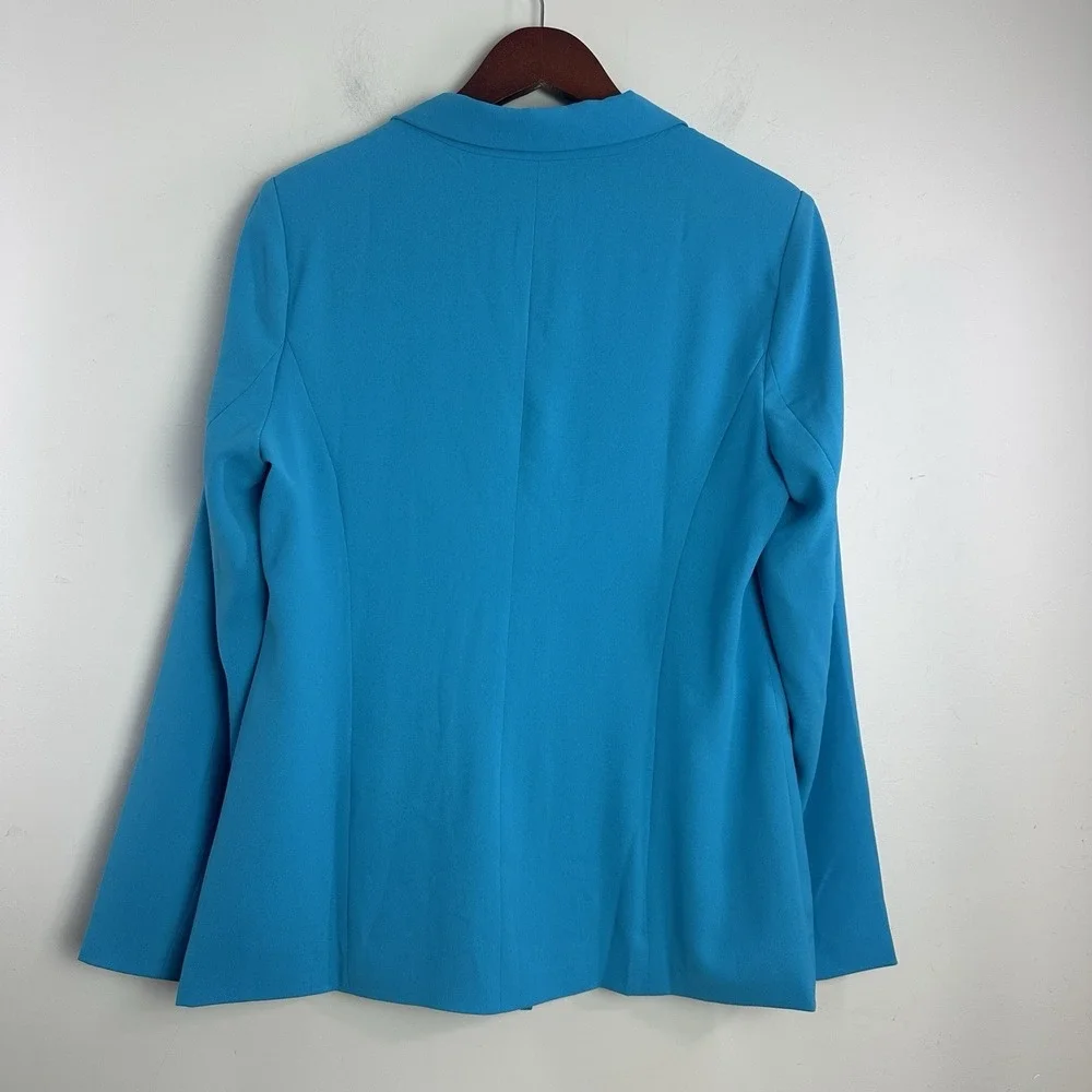 Skies Are Blue Womens Lightweight Blazer Notch Lapel Pockets Blue Medium Office - Picture 5 of 11